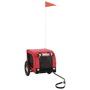 vidaXL Hondenfietstrailer oxford stof en ijzer rood en zwart