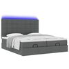 vidaXL Ottoman bed met matrassen en LED's 200x200cm stof donkergrijs