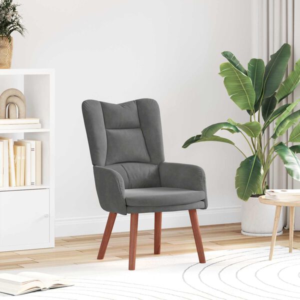 vidaXL Fauteuil Donkergrijs 63 x 67 x 94 cm Fluweel