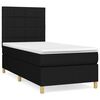 vidaXL Boxspring met matras stof zwart 90x190 cm