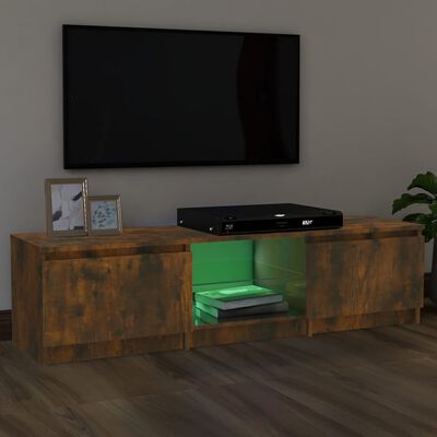 vidaXL Tv-meubel LED-verlichting 140x40x35,5 cm gerookt eikenkleurig