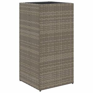 vidaXL Plantenbak 40x40x80 cm poly rattan grijs