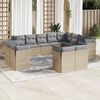 vidaXL 12-delige Loungeset met kussens poly rattan beige
