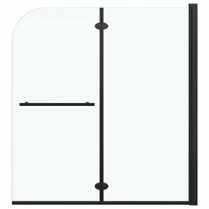 vidaXL Douchewand inklapbaar 2 panelen 120x140 cm ESG zwart
