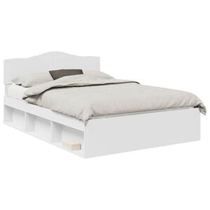 vidaXL Bedframe met hoofdeinde Wit 160 x 200 cm Massief grenenhout