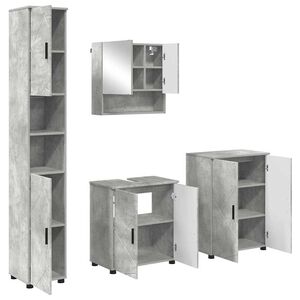 vidaXL Badkamermeubelset 4 st Beton Grijs 61 x 35 x 64 cm