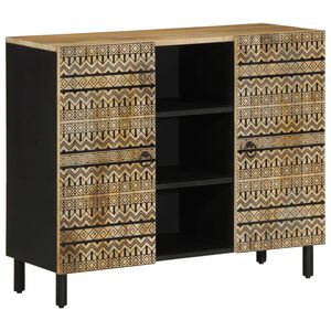 vidaXL Dressoir 90x33,5x75 cm massief ruw mangohout