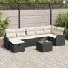 vidaXL Tuin Sofa Set met kussen met opslag 8 pcs Zwart Poly riet