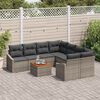 vidaXL Tuin Sofa Set met kussen 9 pcs Grijs Poly riet