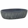 vidaXL Opzetwasbak ovaal 47x33x13 cm keramiek zwart en grijs