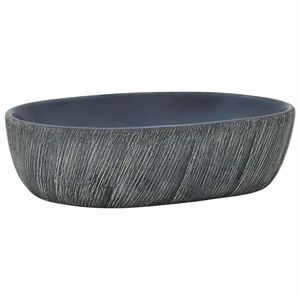 vidaXL Opzetwasbak ovaal 47x33x13 cm keramiek zwart en grijs