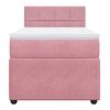 vidaXL Boxspring met matras fluweel roze 90x190 cm