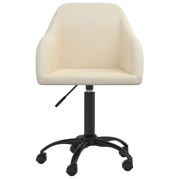 vidaXL Eetkamerstoelen draaibaar 2 st fluweel cr&egrave;mekleurig