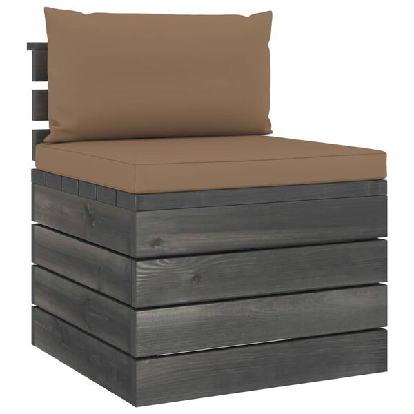 vidaXL 5-delige Loungeset met kussens pallet massief grenenhout