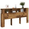 vidaXL Hoofdbordkast 200x18,5x102,5 cm bewerkt hout oud houtkleurig