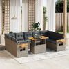 vidaXL 11-delige Loungeset met kussens poly rattan grijs