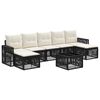 vidaXL Tuinbankenset 8 st Zwart en Cream Wit poly rattan