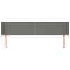 vidaXL Hoofdbord met randen 203x16x78/88 cm stof donkergrijs