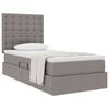 vidaXL Opslag bed met matras met matras Taupe 90 x 200 cm Polyester