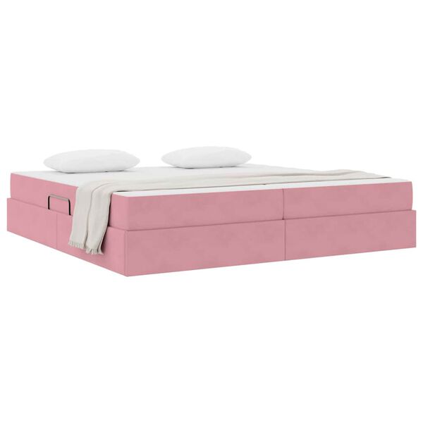 vidaXL Opbergbed met matras met matras Roze 200 x 200 cm Fluweel