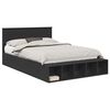vidaXL Bedframe met plank met opslag Zwart 150 x 200 cm Bewerkt hout