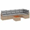 vidaXL Tuinbankenset 7 st Beige poly rattan