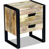 vidaXL Bijzettafel met 2 lades 43x33x51 cm massief mangohout