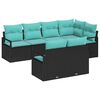 vidaXL Bankstel 7 pcs Zwart poly rattan