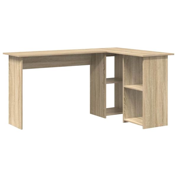 vidaXL Bureau met plank Sonoma Eiken 142 x 102 x 73 cm Bewerkt hout