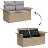 vidaXL Tuinbankenset met kussen 8 pcs Beige en Grijs poly rattan