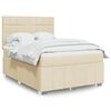 vidaXL Boxspring met matras stof cr&egrave;mekleurig 140x190 cm