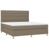 vidaXL Boxspring met matras stof taupe 180x200 cm