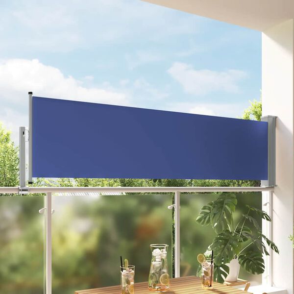 vidaXL Tuinscherm uittrekbaar 80x300 cm blauw