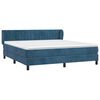 vidaXL Boxspring met matras fluweel donkerblauw 180x200 cm