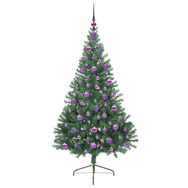 vidaXL Kunstmatig Voorverlicht Kerstboom met 300 LED Groen 180 cm PVC