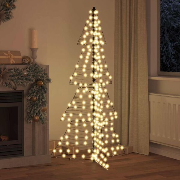 vidaXL Kerstboom met 240 LED Warmwit 180 cm Rattan