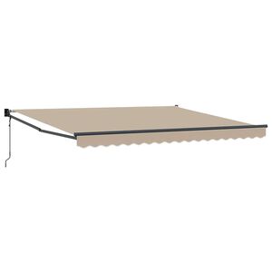vidaXL Uitschuifbare luifel Beige 400 &times; 300 cm Polyester en Metaal