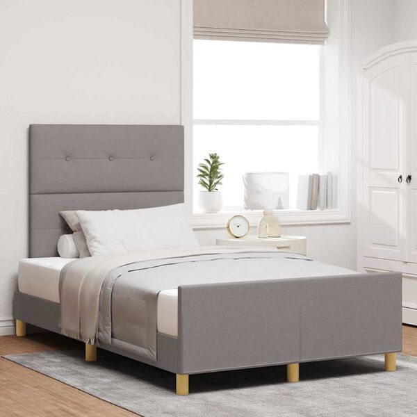 vidaXL Bedframe met hoofdeinde Taupe 120 x 200 cm Stof
