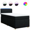 vidaXL Boxspring met matras stof zwart 100x200 cm