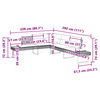 vidaXL Tuinbank met kussens L-vormig poly rattan en acaciahout grijs
