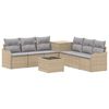 vidaXL Bankstel 8 st Beige en Licht Grijs Poly Rattan en Staal