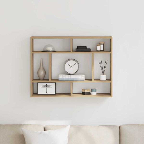 vidaXL Wandschap 75x16x55 cm bewerkt hout artisanaal eikenkleur