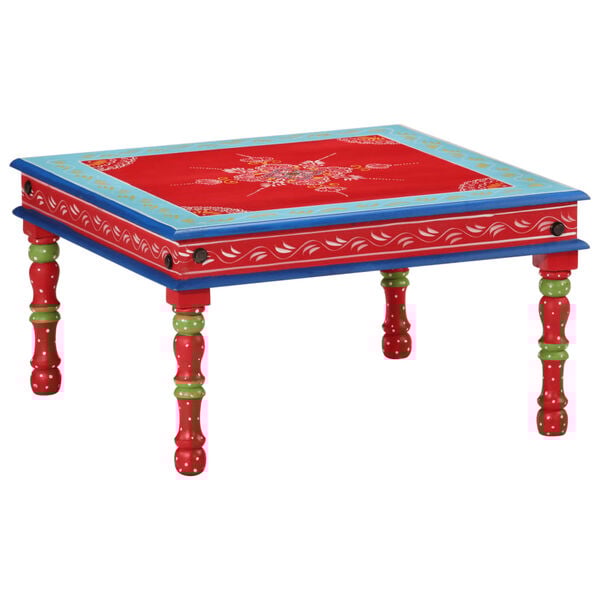 vidaXL Salontafel handbeschilderd massief mangohout rood