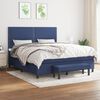 vidaXL Boxspring met matras stof blauw 180x200 cm