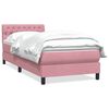 vidaXL Boxspring met matras fluweel roze 100x210 cm