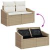 vidaXL Tuin Sofa Set met kussen met opslag 7 pcs Beige en Cr&egrave;me
