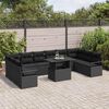 vidaXL Tuin Sofa Set met kussen met opslag 11 pcs Zwart poly rattan