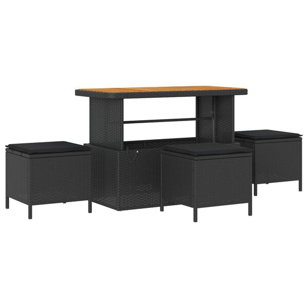 vidaXL Tuin Sofa Set met kussen met opslag 13 pcs Zwart Poly Rattan