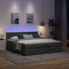 vidaXL Bed poef met matras en LED's 180x200 cm stof donkergrijs