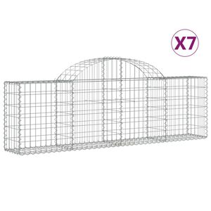 vidaXL Schanskorven 7 st gewelfd 200x30x60/80 cm gegalvaniseerd ijzer